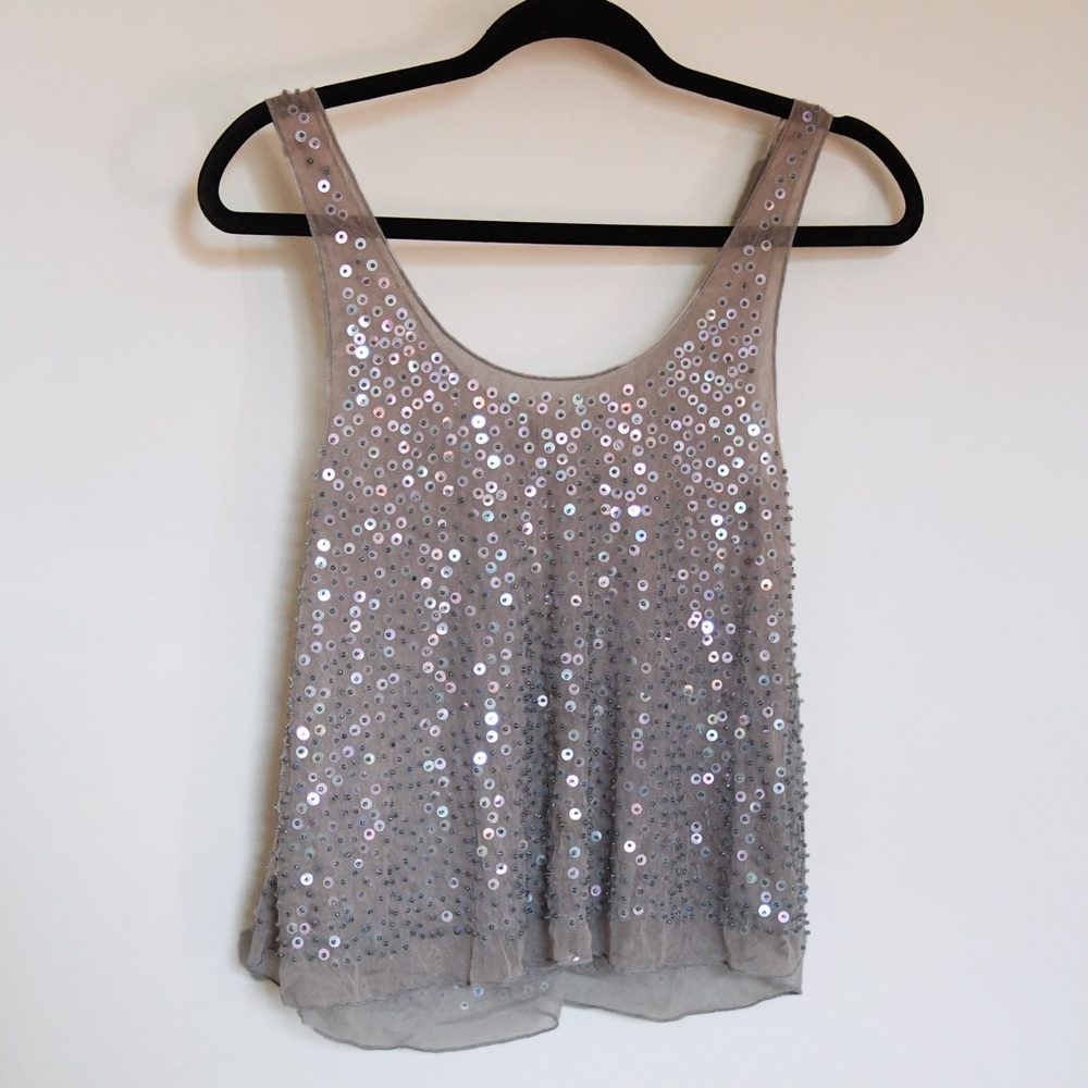 Chan Luu Beaded Sequin Tank Top
